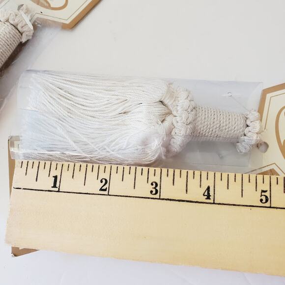 NIP India House Raj Kumari Tassel 5" Ivory Curtain, Craft Tassels Two (2) - Picture 4 of 7